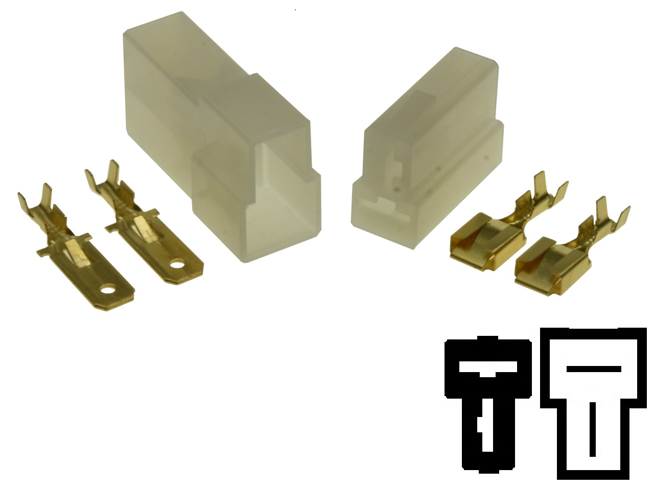 2 Pole BMW Aprilia Motorbike Power Connector