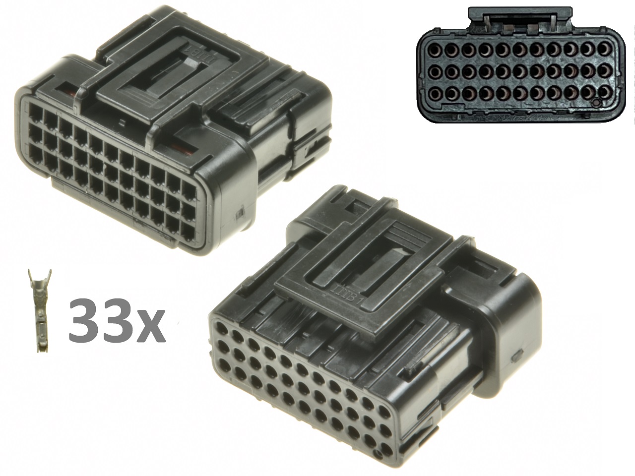 Kawasaki Suzuki Honda 33 Way ECU CDI ECM Motorcile Connector Black