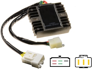 CARR691 HONDA CBR600 CBR900 VFR800 VTR1000 CBR1100XX VTX1800 MOSFET REGULTAGE REGULATER LITHIUM JON