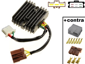 Carr971 ​​- Aprilia RSV1000 Mille Tuono Caponord Futura SL1000 Falco Mosfet Regulator napięcia prostownika + złącza contra