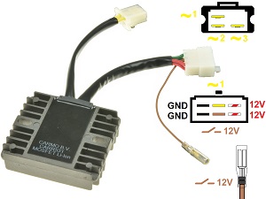 CARR531-Z1300-A4-A5 KAWASAKI Z1300 KZ1300 A4 MOSFET Regulator napięcia prostowniczy (SH541-12)