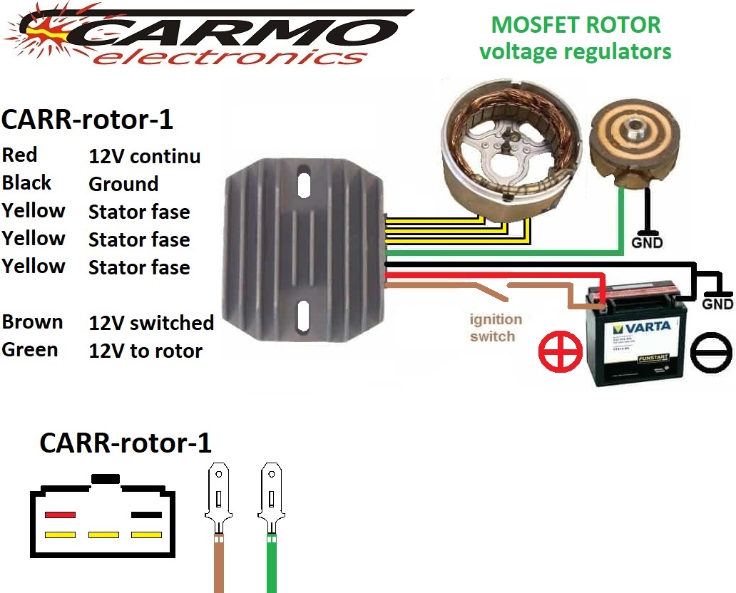 Motorbike Rotor Voltage Regulator prostownik Mosfet Litium jon