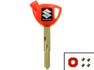 Suzuki Burgman Blanco Transponder Chip Key Red Red