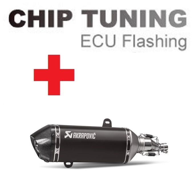 Vespa GTS 125 2021-Today Wysoka wydajność ECU Tuning+Akrapovic S-VE125SO2-HZBL (etap 3)