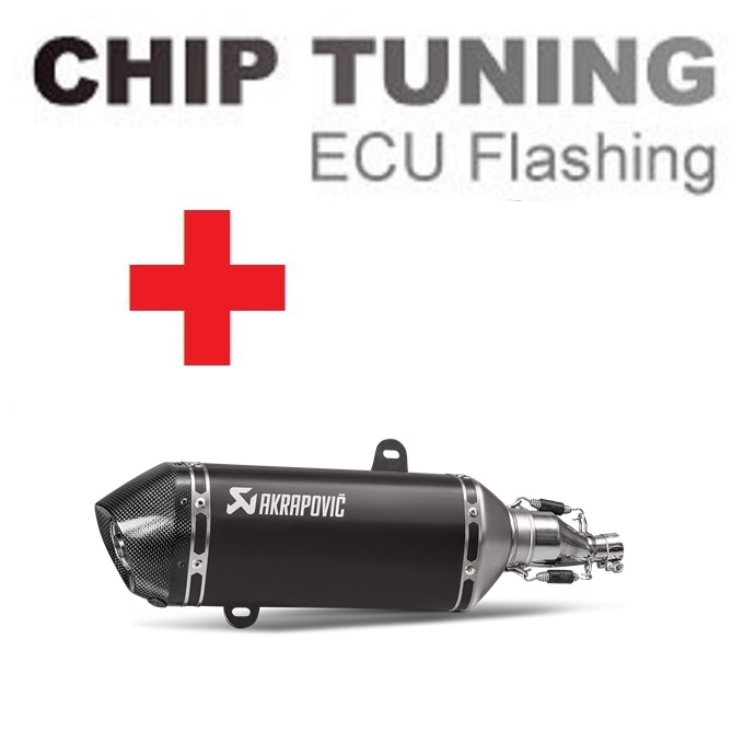 Vespa GTS 125 2017-2020 Wysoka wydajność ECU Flash Tuning+Akrapovic S-VE125SO1-HZBL (etap 3)
