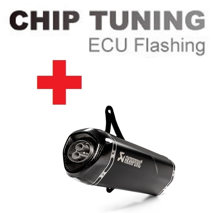 Vespa GTS / GTV 2005-2020 Wysoka wydajność ECU Flash Tuning+Akrapovic S-VVE3SO9-HRSSBL (etap 3)