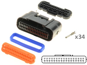 Kawasaki Suzuki Yamaha 34 Way ECU CDI ECM Motorcile Zestaw złącza