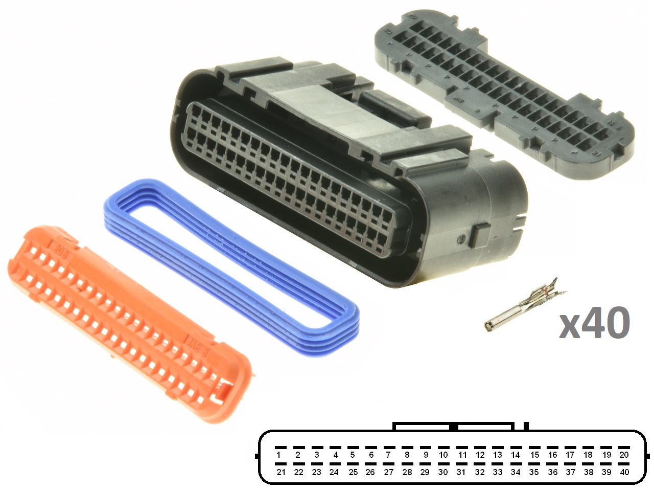 Kawasaki Suzuki Yamaha 40 Way ECU CDI ECM Motorcile Connector